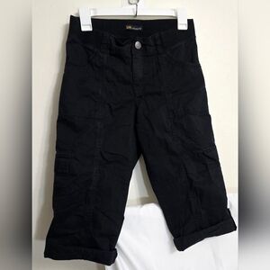 Lee Flex-To-Go Relaxed Fit Cargo Capri | Black, Size 4 Medium
